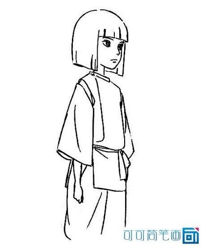 女孩侧身简笔画图片