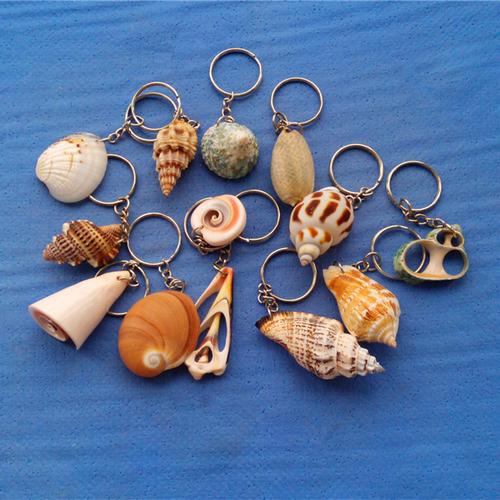 天然海螺贝壳工艺品钥匙扣地摊创意产品热卖小礼品挂件旅游区批发