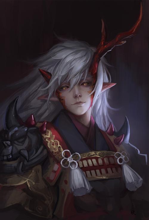 《阴阳师·茨木童子》【人物】【cg】【手绘】【参考】【无水印】