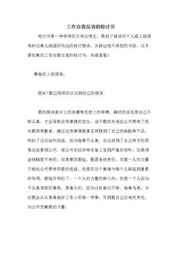 工作自我反省的检讨书.doc 6页