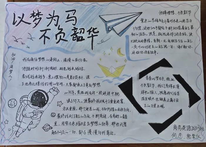 "不负韶华,圆梦青春"心灵手抄报活动