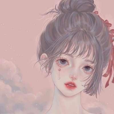 【手绘女头】天空喝了我放在屋顶_卡通动漫头像_我要