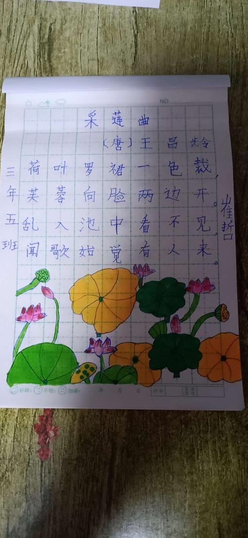 2020年11月19日古诗《采莲曲》配画