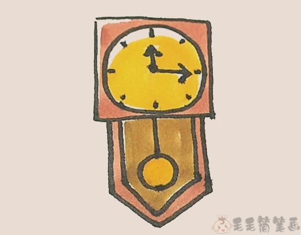 简笔画挂钟钟表画画方法
