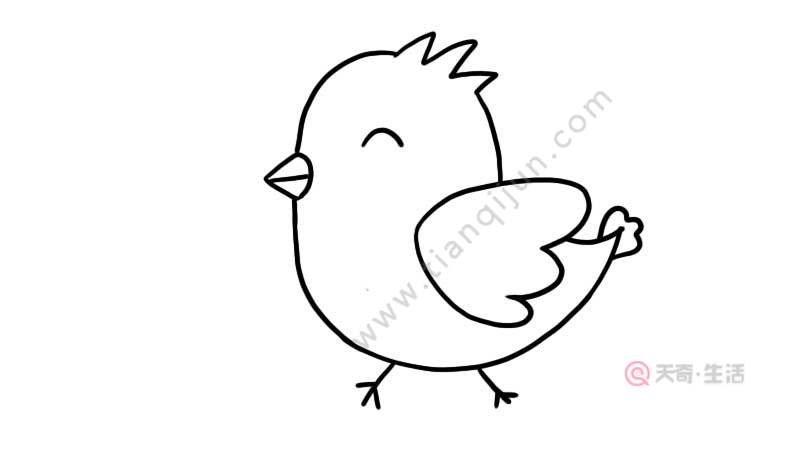 小鸡简笔画怎么画,3分钟学画卡通小鸡,边涂色边学习颜色