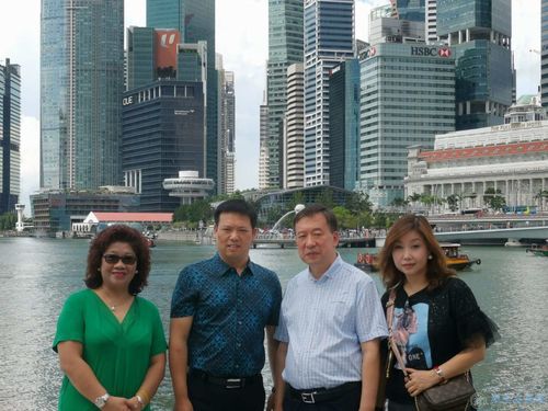 新加坡总理李显龙与颜秉刚宗主秉海会长亲切交谈合影留念
