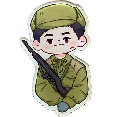 手绘易烊千玺周边长津湖应援物卡通万里亚克力徽章胸针创意饰品l