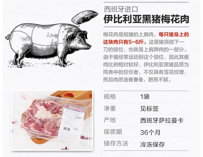 供应 伊比利亚黑猪梅花肉