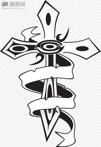 丝带缠绕十字架