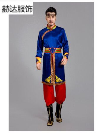 蒙古服装蒙古袍男蒙族成人新款现代藏族演出服舞蹈少数民族男士衣服袍