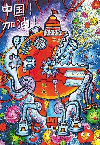 县2020年青少年科技创新大赛评审会上,一幅幅充满奇思妙想的"科幻画"