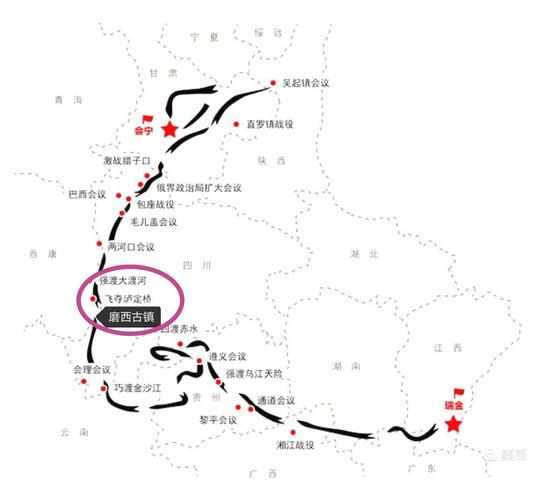 红军长征北上路线图