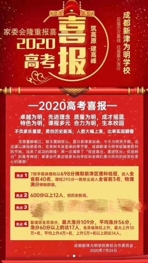 成都56所高中2020高考成绩汇总!看看哪些高中低进高出