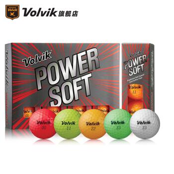 volvik韩国沃维克高尔夫球powersoft光面二层球高度可视性绿橙黄红4色