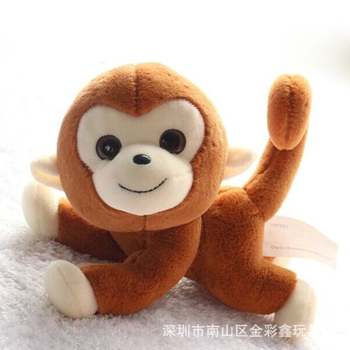 马上封侯广东玩具厂家专业加工定制翘尾巴猴子 可爱毛绒猴子公仔