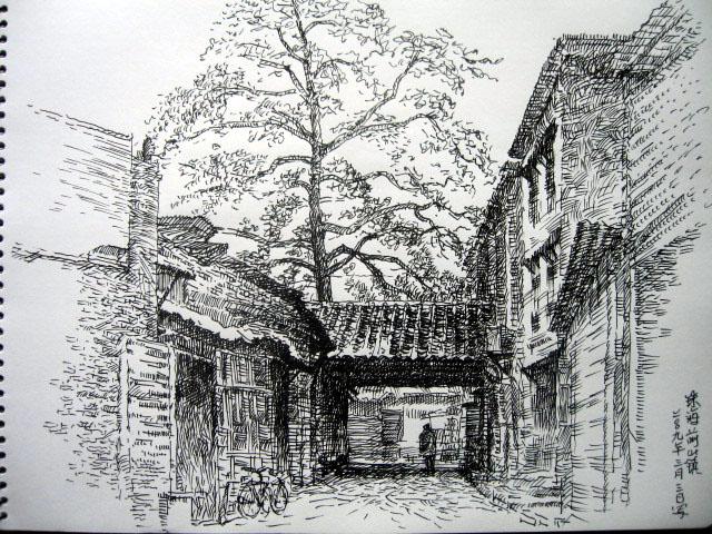 线描画图片大全风景