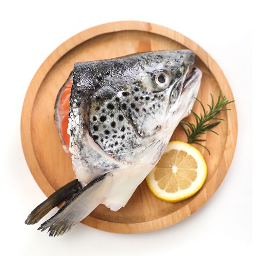 三文鱼鱼头边角新鲜海鲜冷冻三文鱼头500g炖蒸烧烤皆可日料刺身 - 鲜