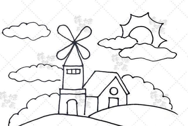 用简单的线条画出漂亮的风景画简笔画,快来试试吧