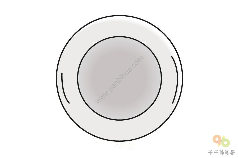 盘子简笔画步骤图
