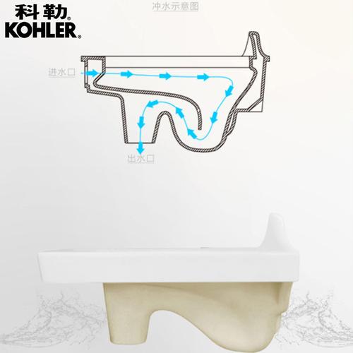 科勒暗藏式前排冲水箱蹲坑式陶瓷家用蹲便器蹲厕便盆防臭器20443t
