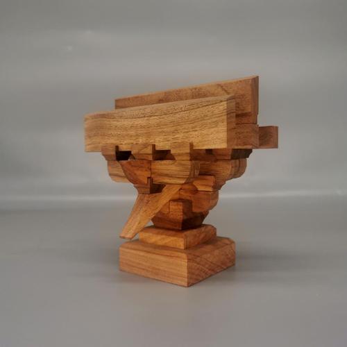 宋式斗拱宋式四铺作斗拱实木榫卯积木古建模型摆件礼物玩具教具工艺品