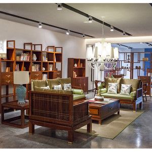 新中式沙发组合 现代简约客厅实木布艺沙发酒店别墅禅意阅梨家具