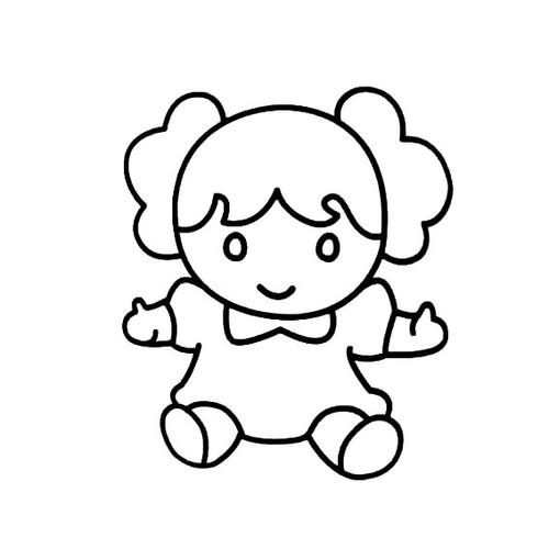 坐着的小女孩怎样画-人物简笔画