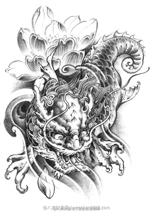 大臂传统神兽纹身手稿 (30)