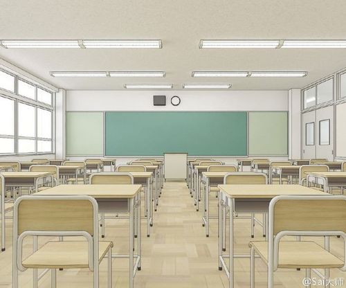 一些教室背景绘画, 多角度教室设计绘制,透视练习!