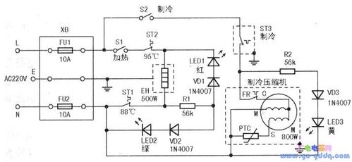 沁园qy03-1all冷/热饮水机电路工作原理