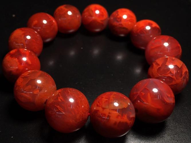 16mm南红饰品收藏女款男女佛珠玛瑙杂裂精品手链