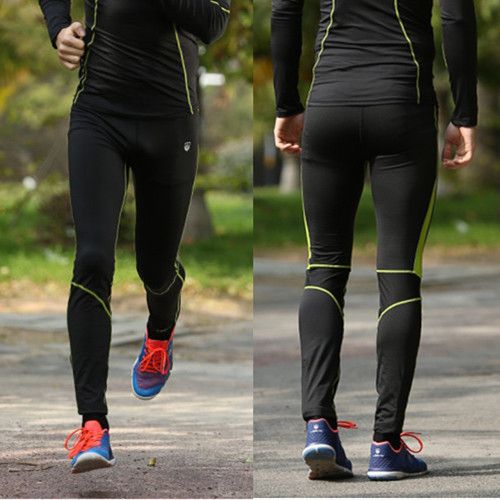 力为压缩裤男冬运动跑步长裤加绒保暖紧身速干弹力健身裤后腰带兜