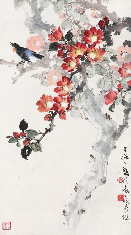 1839 木棉小鸟 镜心 设色纸本