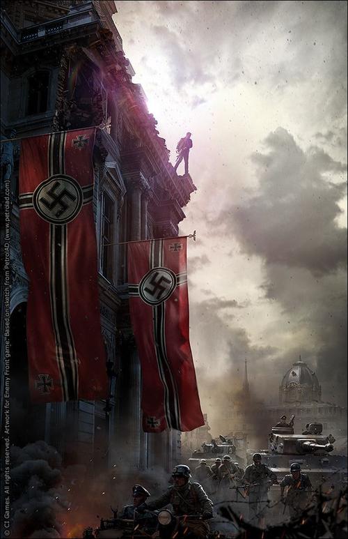 纳粹大军 二战插画 enemy front game : enemy front first person