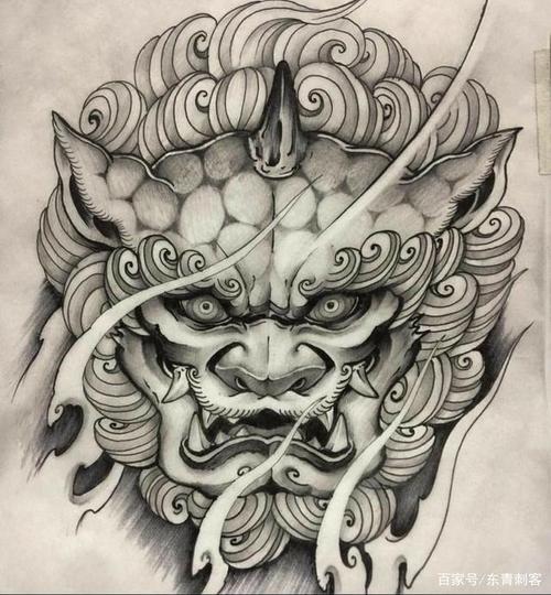 中国风纹身 唐狮纹身图案推荐