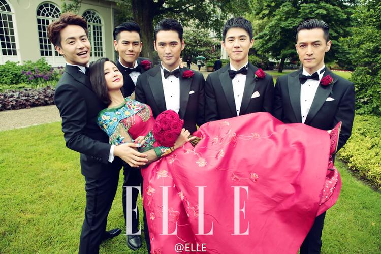 德国,明星夫妻在德国举行婚礼迎亲现场,新郎袁弘,伴郎胡歌,彭于晏