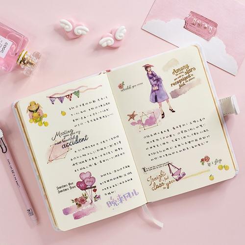 安研习文具研究社安家社韩国可爱小清新日记手方格少女心账本彩