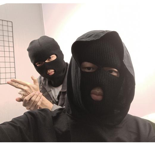 彩色csgo头套帽子沙雕3孔抖音同款rushb反恐精英帽子