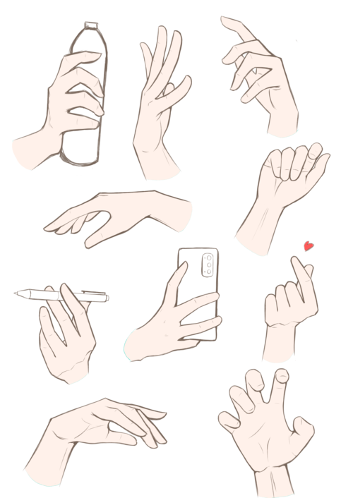 绘画素材一组高清线稿手部素材适合手部糟糕的小笨蛋嗷