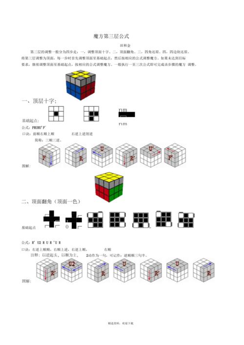 魔方第三层解法