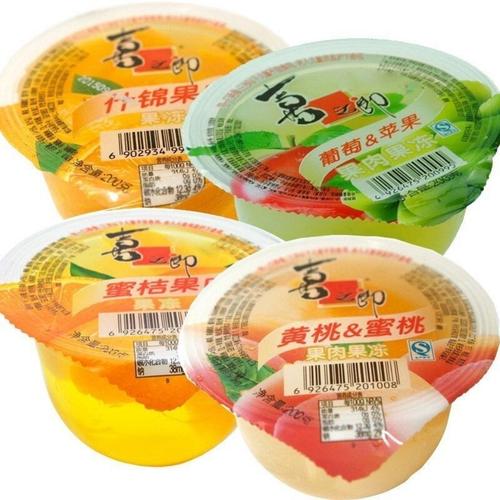 喜之郎果肉果冻200g*12大杯装黄桃什锦吸吸果冻布丁整箱儿童零食