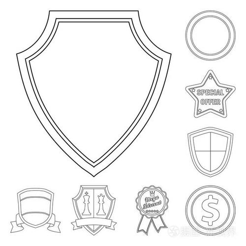 标志和徽章标志的向量例证.徽章和贴纸股票矢量插图集