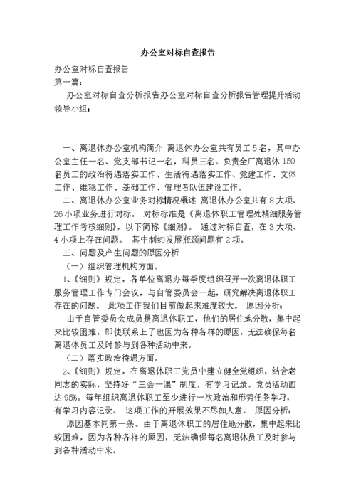 办公室对标自查报告doc8页