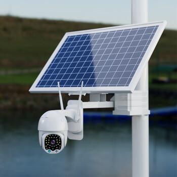 古汀太阳能4摄像头连手机远程监控器户外360度无死角4g续航版流量卡全