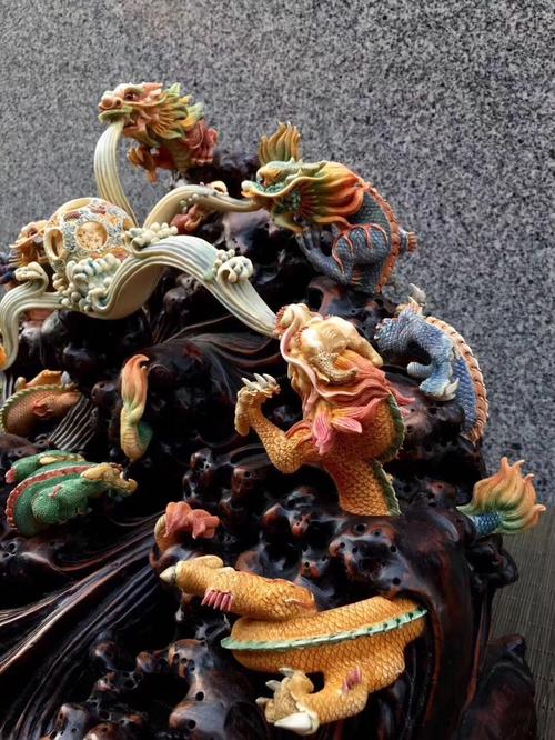 lwb 《巨作·五龙戏珠大摆件》业内牙雕大师力作"五龙戏珠"赏摆【价格