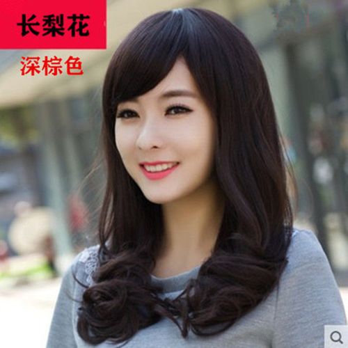 弹力网假发女梨花头长梨花中长发型女士蓬松可爱假发