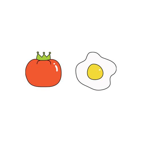 原创防水纹身贴番茄炒蛋 tomato &amp; egg