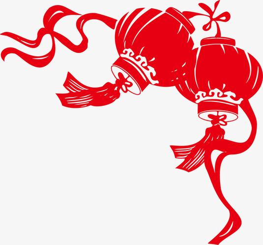 中国风灯笼装饰剪纸
