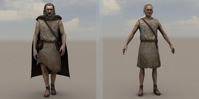 中世纪乞丐农民工平民写实人物模型