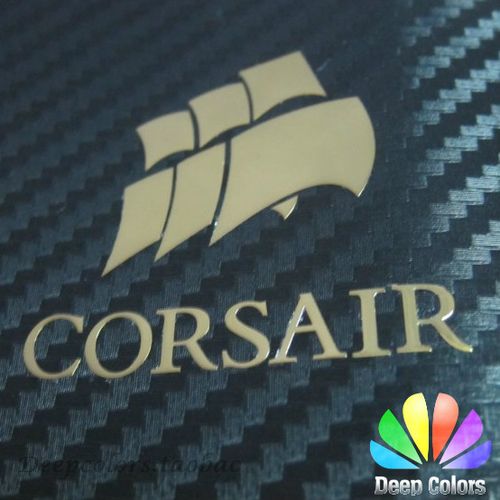贴纸 机箱 金属贴 logo 标志 corsair 海盗船 金色
